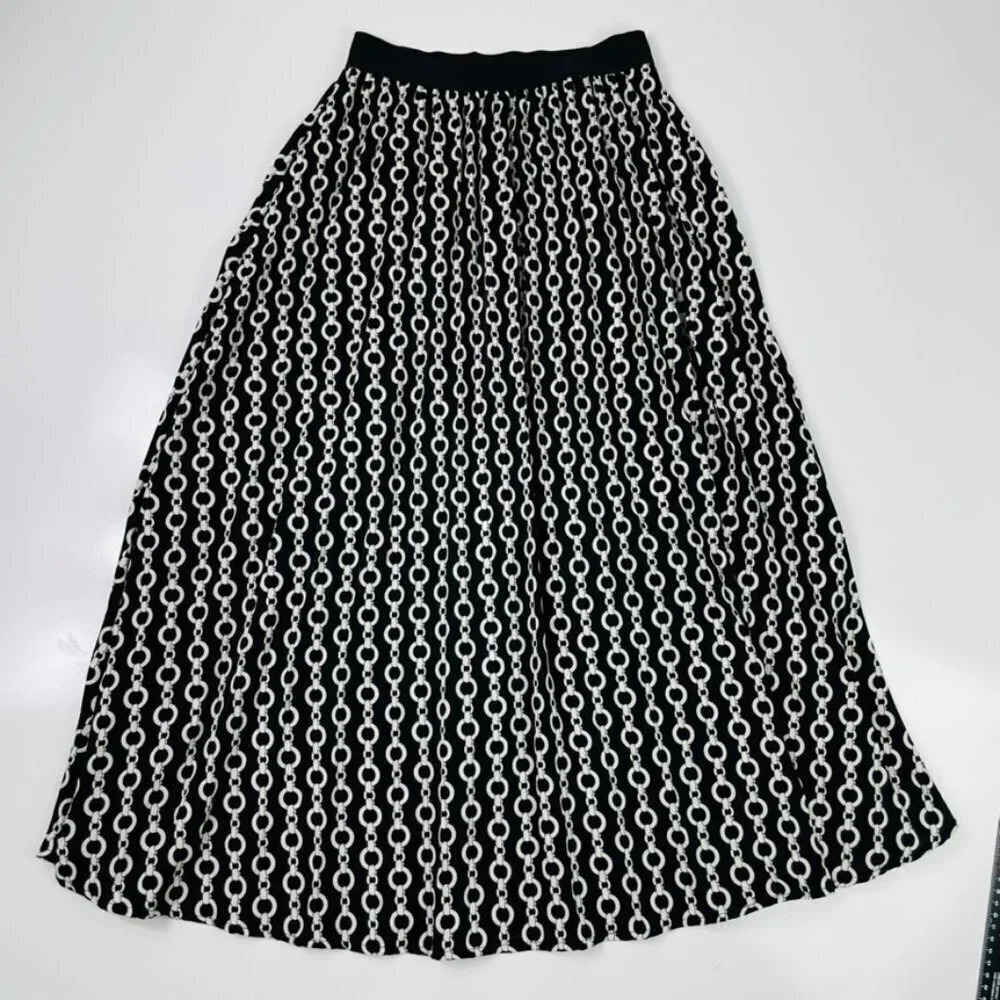 Bonnie Alex Black Chains Midi Skirt‎ Size Medium
